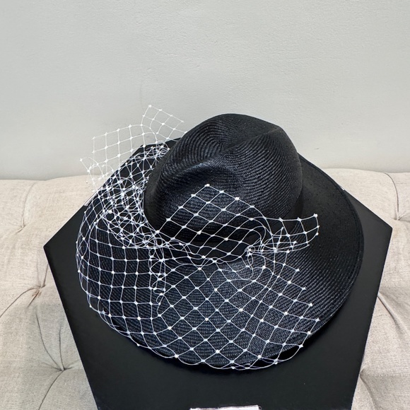 ROSIE OLIVIA HULA QUIRKY TRILBY WITH A IVORY VEIL ADORNED WITH TINY PEARLS. main image 5